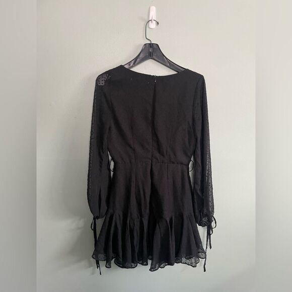 Saints Secrets Dress Women’s Small Black Sheer Witchy Goth Plunge Dark Fairy - Picture 7 of 7